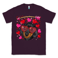 Plum valentine's day  dachshund puppy Classic Tee - RanaPortraitStore