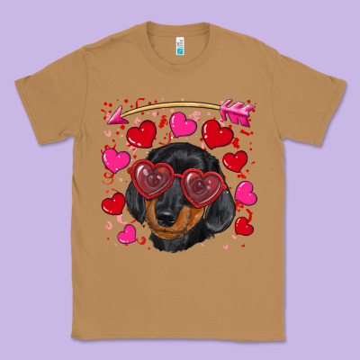 Classic Tee valentine's day  dachshund puppy