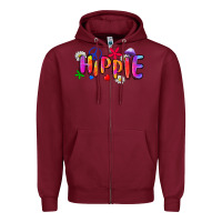 Burgundy hippie Zipper Hoodie - Zillion Design Studio