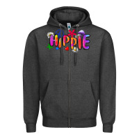 Charcoal Heather hippie Zipper Hoodie - Zillion Design Studio