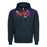 Navy hippie Zipper Hoodie - Zillion Design Studio