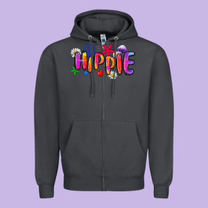 Hippie Zipper Hoodie Designed By Zillion Design Studio