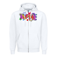 White hippie Zipper Hoodie - Zillion Design Studio