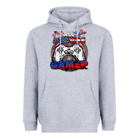 Heather Grey All American gamer 4th of july Heavyweight Hoodie - CowGirlArtShop