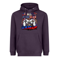 Plum All American gamer 4th of july Heavyweight Hoodie - CowGirlArtShop