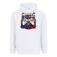 White All American gamer 4th of july Heavyweight Hoodie - CowGirlArtShop