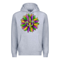 Heather Grey mardi gras carnival sunflower Premium Hoodie - Jasminsmagicworld