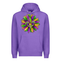 Purple mardi gras carnival sunflower Premium Hoodie - Jasminsmagicworld