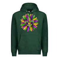 Sports Green mardi gras carnival sunflower Premium Hoodie - Jasminsmagicworld