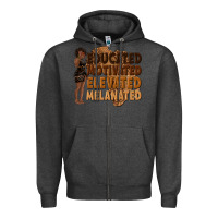 Charcoal Heather educated motivated elevated melanated Zipper Hoodie - texasbilliewilder
