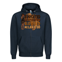 Navy educated motivated elevated melanated Zipper Hoodie - texasbilliewilder