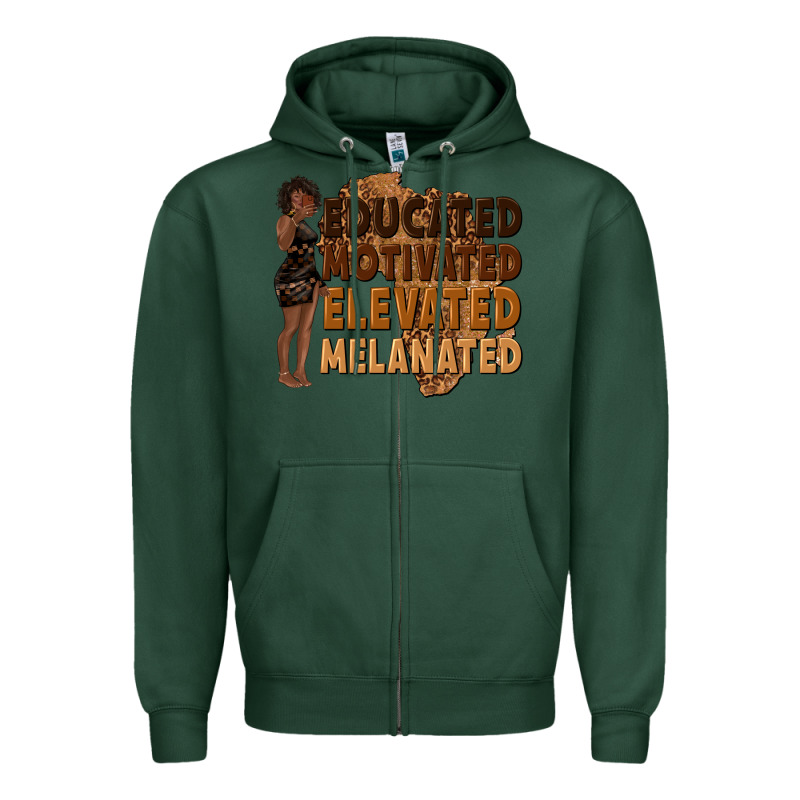 Educated Motivated Elevated Melanated Zipper Hoodie by texasbilliewilder | Teevron