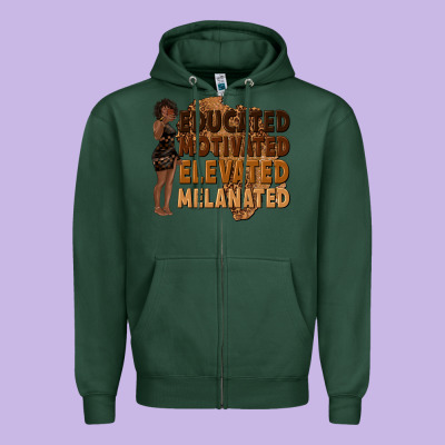 Zipper Hoodie educated motivated elevated melanated