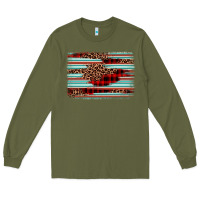 Army Green leopard serape background Long Sleeve Tee - BarkalooDesign