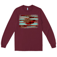 Burgundy leopard serape background Long Sleeve Tee - BarkalooDesign
