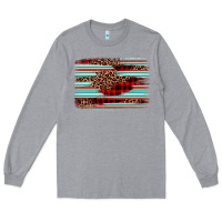 Heather Grey leopard serape background Long Sleeve Tee - BarkalooDesign