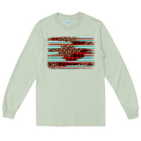 Matcha leopard serape background Long Sleeve Tee - BarkalooDesign