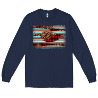 Navy leopard serape background Long Sleeve Tee - BarkalooDesign