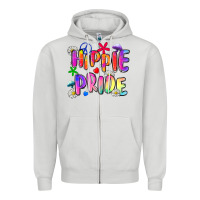 Dove Grey hippie pride Zipper Hoodie - Zillion Design Studio