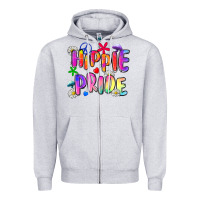 Heather Grey hippie pride Zipper Hoodie - Zillion Design Studio