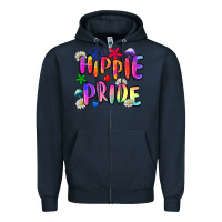 Navy hippie pride Zipper Hoodie - Zillion Design Studio