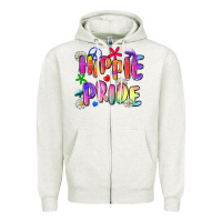 Oatmeal Heather hippie pride Zipper Hoodie - Zillion Design Studio