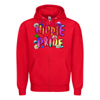 Red hippie pride Zipper Hoodie - Zillion Design Studio