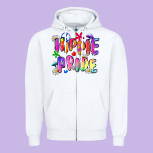 Hippie Pride Zipper Hoodie Designed By Zillion Design Studio