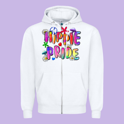 Hippie Pride Zipper Hoodie Designed By Zillion Design Studio