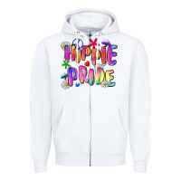 White hippie pride Zipper Hoodie - Zillion Design Studio