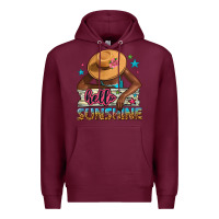 Burgundy Hello sunshine Premium Hoodie - NancyCooperArtShop