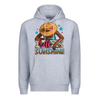Heather Grey Hello sunshine Premium Hoodie - NancyCooperArtShop
