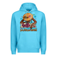 Ocean Blue Hello sunshine Premium Hoodie - NancyCooperArtShop