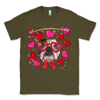 Army Green Valentine's day  english bulldog Classic Tee - RanaPortraitStore