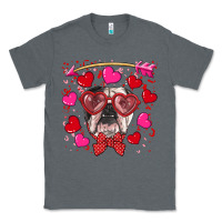 Charcoal Heather Valentine's day  english bulldog Classic Tee - RanaPortraitStore