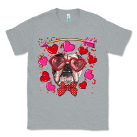 Heather Grey Valentine's day  english bulldog Classic Tee - RanaPortraitStore