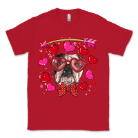 Red Valentine's day  english bulldog Classic Tee - RanaPortraitStore
