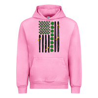 Fuchsia Pink shamrock usa flag Urban Hoodie - MaliasSmallBusiness