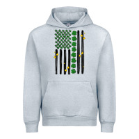 Heather Grey shamrock usa flag Urban Hoodie - MaliasSmallBusiness