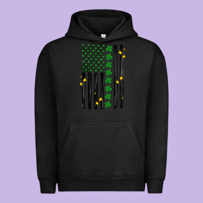 Shamrock Usa Flag Urban Hoodie Designed By Maliassmallbusiness