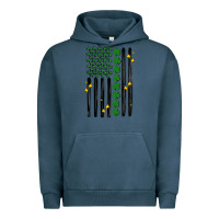 Pigment Midnight Navy shamrock usa flag Urban Hoodie - MaliasSmallBusiness