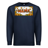 Navy sunflowers and butterflies mama license plate Premium Sweatshirt - HRA Design Shop