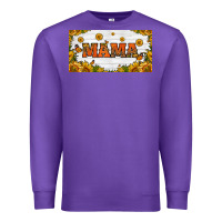 Purple sunflowers and butterflies mama license plate Premium Sweatshirt - HRA Design Shop