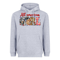 Heather Grey All American girl with cowgirl Heavyweight Hoodie - Neo Western