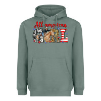Sage All American girl with cowgirl Heavyweight Hoodie - Neo Western