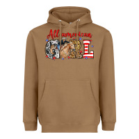 Toasted Coconut All American girl with cowgirl Heavyweight Hoodie - Neo Western