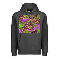 Charcoal Heather mardi gras carnival masks and fleur de lis Premium Hoodie - Jasminsmagicworld