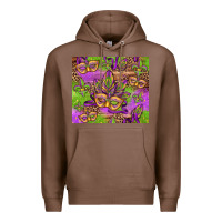 Chestnut mardi gras carnival masks and fleur de lis Premium Hoodie - Jasminsmagicworld