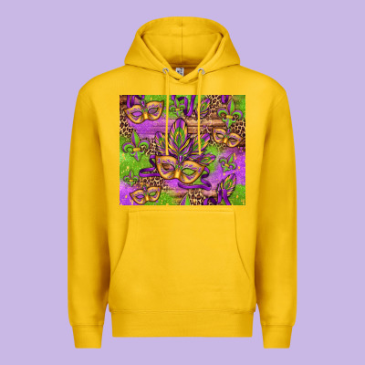 Mardi Gras Carnival Masks And Fleur De Lis Premium Hoodie Designed By Jasminsmagicworld
