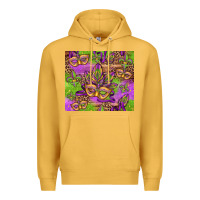 Mustard mardi gras carnival masks and fleur de lis Premium Hoodie - Jasminsmagicworld